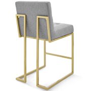 Gold stainless steel upholstered fabric counter stool in gold light gray by Modway additional picture 3