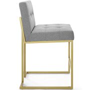 Gold stainless steel upholstered fabric counter stool in gold light gray by Modway additional picture 4
