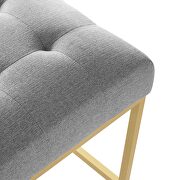 Gold stainless steel upholstered fabric counter stool in gold light gray by Modway additional picture 6