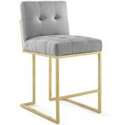 Gold stainless steel upholstered fabric counter stool in gold light gray by Modway additional picture 8