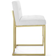 Gold stainless steel upholstered fabric counter stool in gold white by Modway additional picture 3
