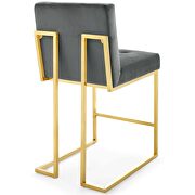 Gold stainless steel performance velvet counter stool in gold charcoal by Modway additional picture 5