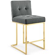 Gold stainless steel performance velvet counter stool in gold charcoal by Modway additional picture 8