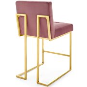 Gold stainless steel performance velvet counter stool in gold dusty rose additional photo 5 of 7