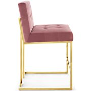 Gold stainless steel performance velvet counter stool in gold dusty rose by Modway additional picture 6