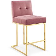Gold stainless steel performance velvet counter stool in gold dusty rose by Modway additional picture 8