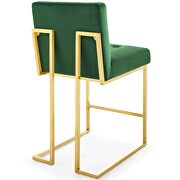 Gold stainless steel performance velvet counter stool in gold emerald by Modway additional picture 5