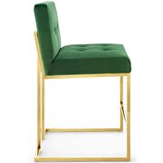 Gold stainless steel performance velvet counter stool in gold emerald by Modway additional picture 6