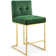 Gold stainless steel performance velvet counter stool in gold emerald by Modway additional picture 8