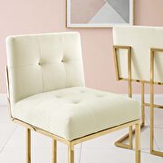 Gold stainless steel performance velvet counter stool in gold ivory by Modway additional picture 2