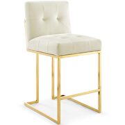 Gold stainless steel performance velvet counter stool in gold ivory by Modway additional picture 8