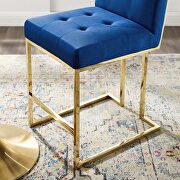 Gold stainless steel performance velvet counter stool in gold navy by Modway additional picture 4