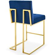 Gold stainless steel performance velvet counter stool in gold navy by Modway additional picture 5