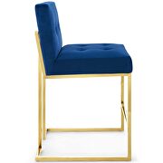 Gold stainless steel performance velvet counter stool in gold navy by Modway additional picture 6