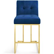 Gold stainless steel performance velvet counter stool in gold navy by Modway additional picture 7