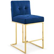 Gold stainless steel performance velvet counter stool in gold navy by Modway additional picture 8