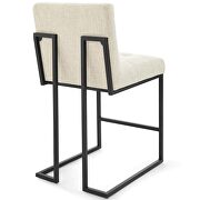 Black stainless steel upholstered fabric counter stool in black beige by Modway additional picture 2