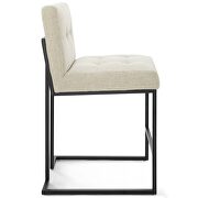 Black stainless steel upholstered fabric counter stool in black beige by Modway additional picture 3