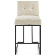 Black stainless steel upholstered fabric counter stool in black beige by Modway additional picture 7