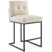 Black stainless steel upholstered fabric counter stool in black beige by Modway additional picture 8