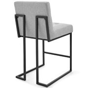 Black stainless steel upholstered fabric counter stool in black light gray additional photo 2 of 7