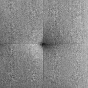 Black stainless steel upholstered fabric counter stool in black light gray additional photo 4 of 7