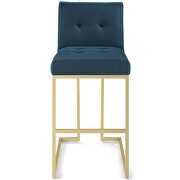 Gold stainless steel upholstered fabric bar stool in gold azure by Modway additional picture 2