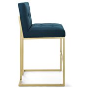Gold stainless steel upholstered fabric bar stool in gold azure by Modway additional picture 3