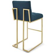Gold stainless steel upholstered fabric bar stool in gold azure by Modway additional picture 4