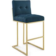 Gold stainless steel upholstered fabric bar stool in gold azure by Modway additional picture 8
