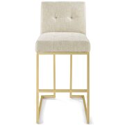 Gold stainless steel upholstered fabric bar stool in gold beige by Modway additional picture 2