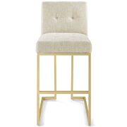Gold stainless steel upholstered fabric bar stool in gold beige additional photo 2 of 7