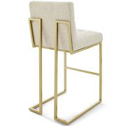 Gold stainless steel upholstered fabric bar stool in gold beige by Modway additional picture 4
