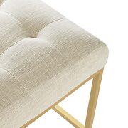 Gold stainless steel upholstered fabric bar stool in gold beige by Modway additional picture 6
