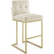 Gold stainless steel upholstered fabric bar stool in gold beige by Modway additional picture 8