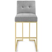 Gold stainless steel upholstered fabric bar stool in gold light gray by Modway additional picture 2