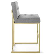 Gold stainless steel upholstered fabric bar stool in gold light gray by Modway additional picture 3