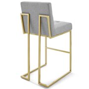 Gold stainless steel upholstered fabric bar stool in gold light gray by Modway additional picture 4