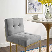 Gold stainless steel upholstered fabric bar stool in gold light gray by Modway additional picture 7