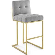 Gold stainless steel upholstered fabric bar stool in gold light gray by Modway additional picture 8
