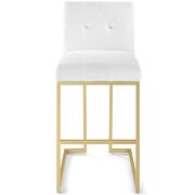 Gold stainless steel upholstered fabric bar stool in gold white additional photo 2 of 7