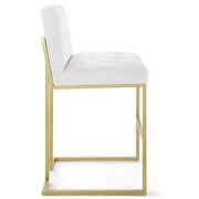Gold stainless steel upholstered fabric bar stool in gold white additional photo 3 of 7