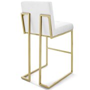 Gold stainless steel upholstered fabric bar stool in gold white additional photo 4 of 7