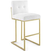 Gold stainless steel upholstered fabric bar stool in gold white by Modway additional picture 8