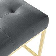 Gold stainless steel performance velvet bar stool in gold charcoal by Modway additional picture 6