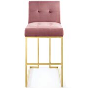Gold stainless steel performance velvet bar stool in gold dusty rose by Modway additional picture 3