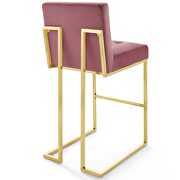 Gold stainless steel performance velvet bar stool in gold dusty rose by Modway additional picture 5