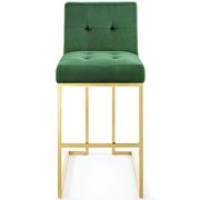 Gold stainless steel performance velvet bar stool in gold emerald by Modway additional picture 2