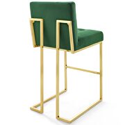 Gold stainless steel performance velvet bar stool in gold emerald by Modway additional picture 4