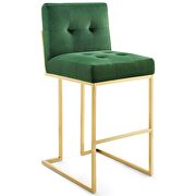 Gold stainless steel performance velvet bar stool in gold emerald by Modway additional picture 8